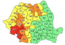 Atenție!! COD ROSU de averse torențiale și abundente în județul Gorj. Noi viituri cod rosu de inundații