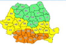 România se topește sub o cupolă de foc. Gorjul sub averizare de cod portocaliu hartă cod portocaliu