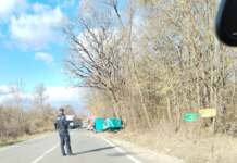 Foto: Autoturism răsturant la Lelești, în pădure