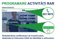 Redobândirea certificatului de înmatriculare, duplicatul și înlocuirea Cărții de Identitate a vehiculului se pot face la RAR doar cu programare! rar