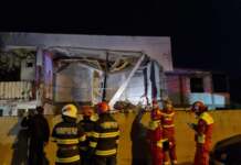 Bloc prăbușit după explozia unei butelii