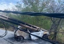 Foto: Accident rutier în Ciuperceni, Gorj: Șofer beat a intrat într-un stâlp de electricitate