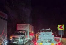 Circulație îngreunată pe Defileul Jiului din cauza unui accident în lanț, în condiții meteo nefavorabile