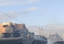Video: Tancuri filmate pe un drum național din Gorj, în apropiere de Târgu Jiu tancuri