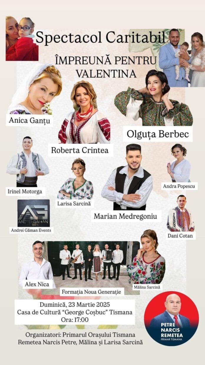 spectacol caritabil Spectacol caritabil la Tismana pentru Valentina