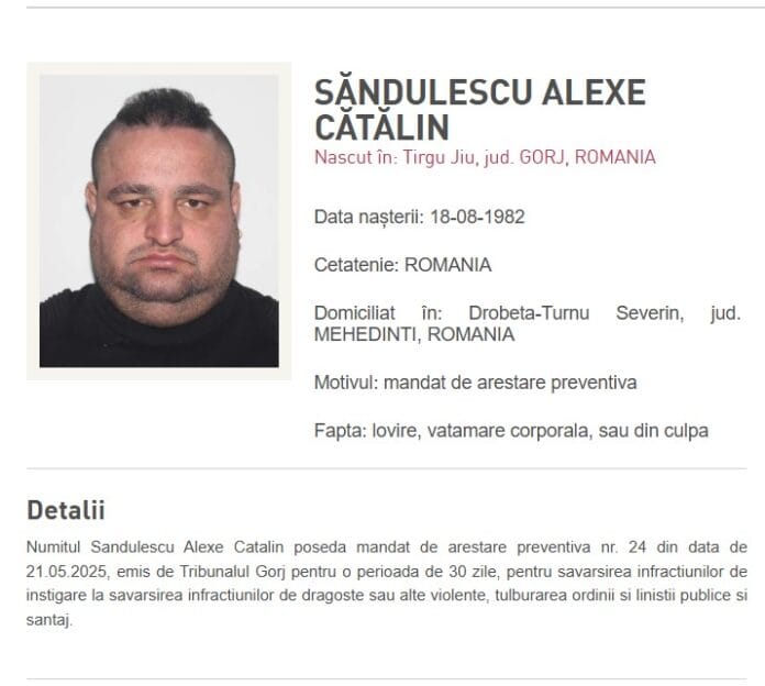 sandulescu Un bărbat din Tg-Jiu, urmărit internațional pentru șantaj și violență, depistat în Italia