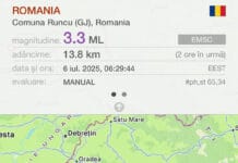 Cutremur cu magnitudinea 3,3 în județul Gorj, România