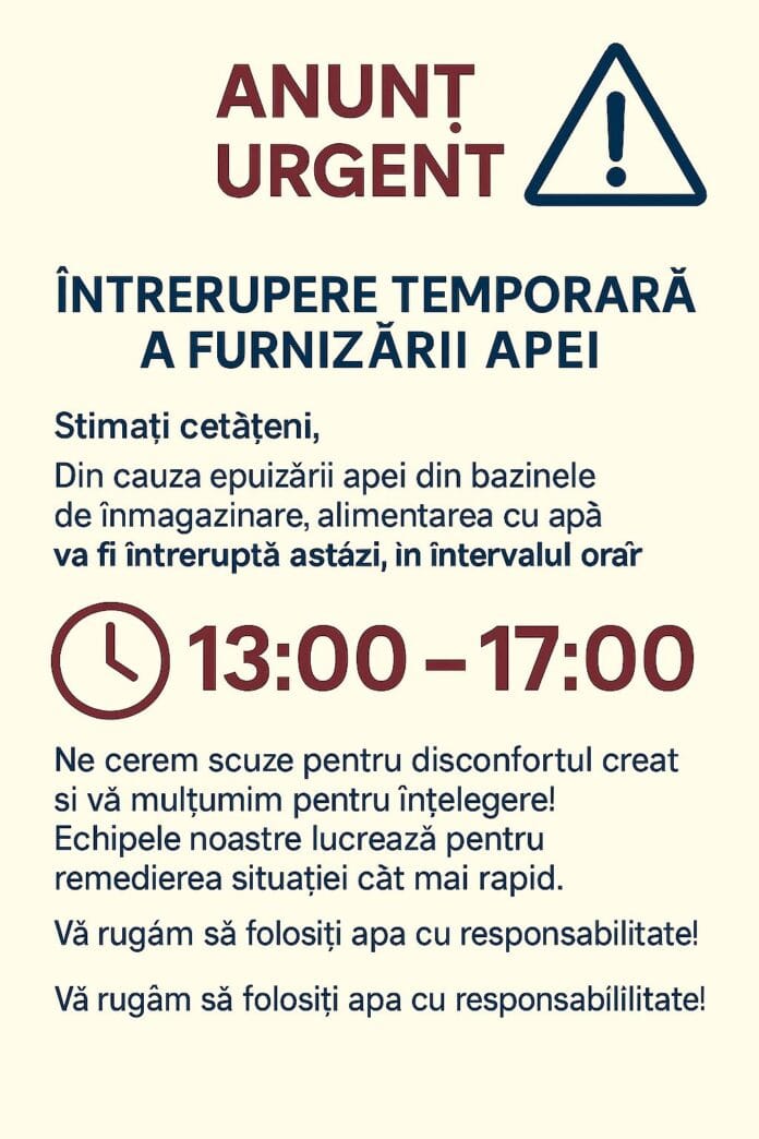intrerupere apa