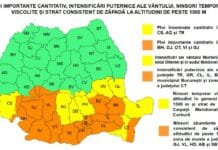 Cod portocaliu de ploi și ninsori în Gorj. Ministerul Mediului a convocat Comitetul pentru Situații de Urgență