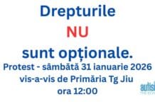 Părinții copiilor cu nevoi speciale protestează în fața Primăriei Târgu Jiu Părinții copiilor cu nevoi speciale protestează în fața Primăriei Târgu Jiu