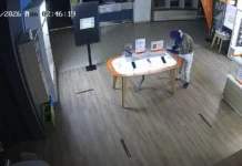 Spargere ca-n filme într-un magazin de telefonie mobilă din Târgu Jiu. Hoțul, identificat de polițiști în mai puțin de 24 de ore