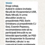 Tensiuni în PSD Gorj după scurgerea unor mesaje interne. Cosmin Popescu cere „resetare” în organizație Tensiuni în PSD Gorj după scurgerea unor mesaje interne. Cosmin Popescu cere „resetare” în organizație