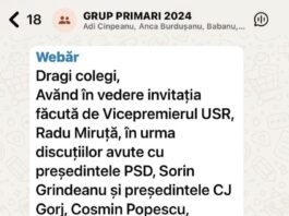 Tensiuni în PSD Gorj după scurgerea unor mesaje interne. Cosmin Popescu cere „resetare” în organizație Tensiuni în PSD Gorj după scurgerea unor mesaje interne. Cosmin Popescu cere „resetare” în organizație