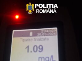 Șofer beat prins la Novaci cu permisul suspendat: alcoolemie de peste 1‰ în aerul expirat