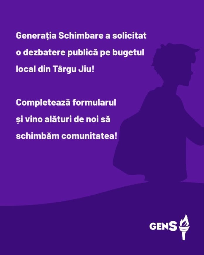 Dezbatere publică pentru bugetul din Târgu Jiu: inițiativă civică lansată de Asociația Generația Schimbare