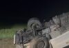 Video: Accident grav în Țânțăreni: un autotren răsturnat, un șofer decedat