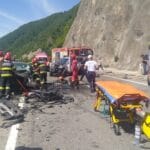 Accident grav pe DN6, la Orșova! Trafic blocat complet după un impact violent cu victime grav rănite