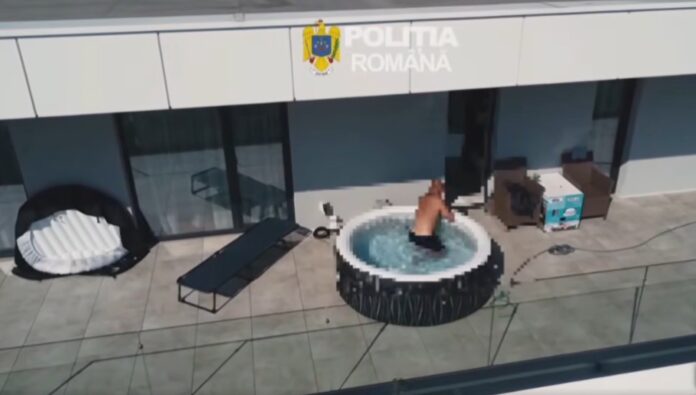 VIDEO | Urmărit internațional pentru trafic de droguri, săltat de mascați direct din piscină.