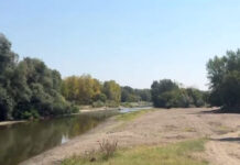 Râul Jiu, la unul dintre cele mai scăzute niveluri din ultimul secol. La Filiași, apa a coborât la -18 centimetri