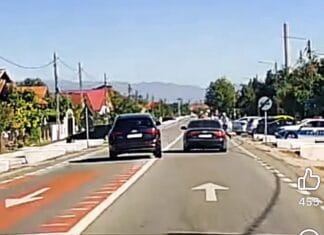 La un pas de tragedie în Gorj! Polițist, aproape lovit de o mașină în timp ce un alt șofer făcea o depășire periculoasă